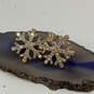 Designer Betsey Johnson Gold-Tone Rhinestone Snow Flake Stud Earrings image number 1