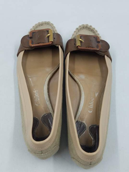 Authentic Chloé Taupe Buckle Flats W 11 image number 6