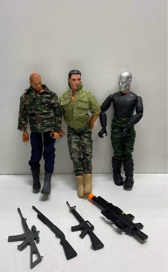3 G.I. Joe Action Figures Assorted Lot Of 11.5 In Dolls With Accessories image number 1