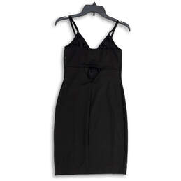 Womens Black V-Neck Spaghetti Strap Keyhole Back Bodycon Dress Size Small alternative image