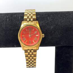 Designer Michael Kors MK-3284 Gold-Tone Stainless Steel Analog Chain Wristwatch