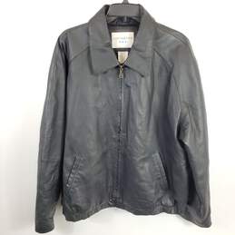 Covington Men Black Leather Jacket XXL