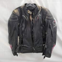 Scorpion Exo Padded Black Leather Zip Up Motorcycle Jacket Women's Size M