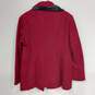 Women's London Fog Deep Red Woolen Pea Coat & Scarf Sz L image number 5