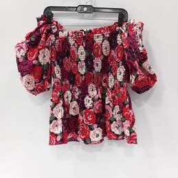 Kate Spade Women's Rosette Blooms Puff Sleeve Top Size L NWT alternative image