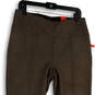 NWT Womens Brown Flat Front Elastic Waist Ankle Leggings Size Medium image number 2