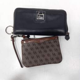 Dooney & Bourke Leather Envelope Wallet & Small Canvas Logo Zip Up