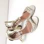 Tabitha Simmons Leather Strappy Heels Silver 6.5 image number 3