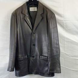 Lobi Lobi Men Black Leather Jacket XL