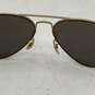 Mens Green Mirror Gold Thing Metal Frame Large Aviator Sunglasses image number 3