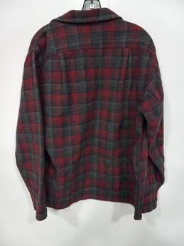 Vintage Pendleton Men's Wool Board Button Up Red Plaid Flap Pockets Size L alternative image