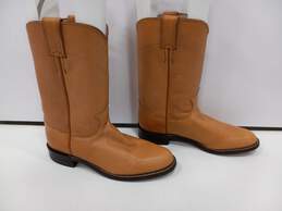 Justin Women's Original Roper Tan Leather Western Boots Size 6.5B alternative image