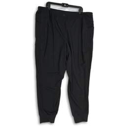 NWT FLX Womens Black Relaxed Fit Mid-Rise Tapered Leg Pull-On Jogger Pants Sz 3X alternative image