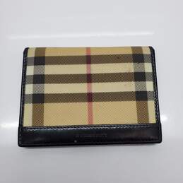 AUTHENTICATED BURBERRY NOVA CHECK 4x3in BIFOLD LEATHER ORGANIZER WALLET alternative image
