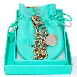 Tiffany & Co. Sterling Silver Chain Charm Bracelet w/Box - 40.72g
