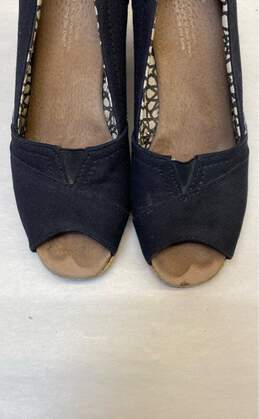 TOMS Black Slip-On Wedge Heel Peep Toes Women 8 alternative image
