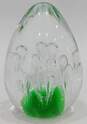 Vintage Murano Style Art Glass Green Bubble Paperweight image number 1