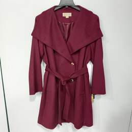 Women's Michael Kors Merlot Woolen Trench Coat 2X NWT