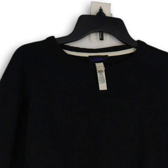 Womens Black Round Neck Long Sleeve Pullover Sweatshirt Size Medium image number 3