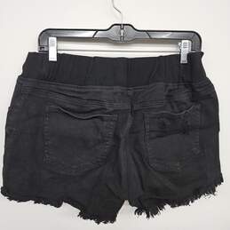 High Waist Black Distressed Denim Shorts alternative image