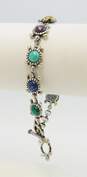 Carolyn Pollack Relios 925 Crushed Lapis Lazuli Malachite & Turquoise Multi Stone Inlay Turtle Bracelet 14.7g image number 1
