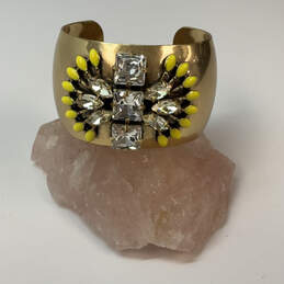 Designer Stella & Dot Gold-Tone Norah Rhinestone Modern Cuff Bracelet