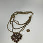 Designer Stella & Dot Gold-Tone Multistrand Crystal Stone Pendant Necklace image number 3