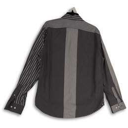 Mens Gray White Striped Long Sleeve Spread Collar Dress Shirt Size L16-16.5 alternative image
