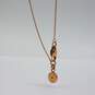 Michael Kors Rose Tone Crystals Signature Plaque 18 1/2" Necklace 6.4g image number 4