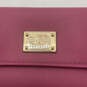 Womens Purple Leather Flap Laptop Envelope Clutch Purse image number 3