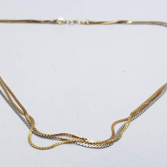 14K Two-Tone S Chain Layered Necklace 8.5g image number 4