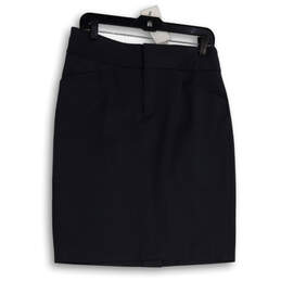 Womens Gray Pockets Flat Front Knee Length Straight & Pencil Skirt Size 8 alternative image