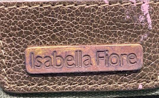 Isabella Fiore Velvet Stitched Leather Shoulder Bag Green image number 6