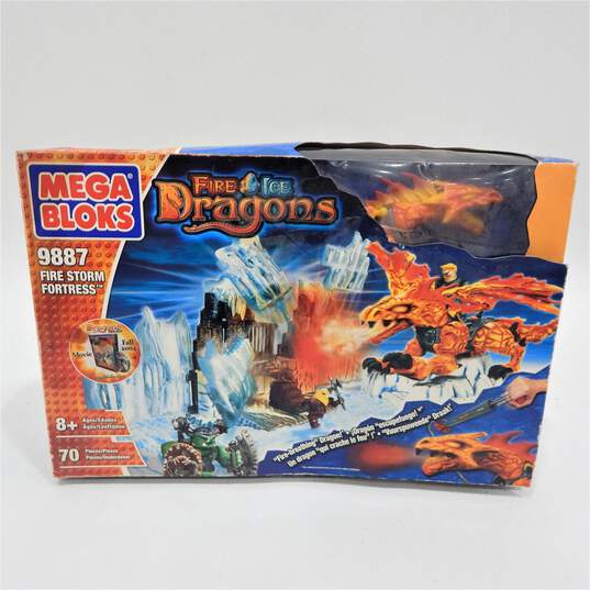 NEW 2004 MEGA BLOKS Dragons Fire & Ice 9887 Fire Storm Fortress Factory Sealed image number 1
