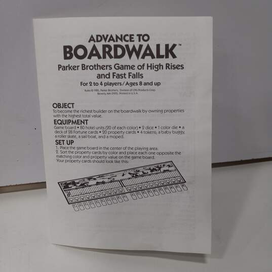 Vintage 1985 Parker Bros Advance To Boardwalk Game image number 4