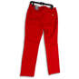 NWT Womens Red Denim Pockets Stretch Slim Straight Leg Jeans Size 1.5 Short image number 2