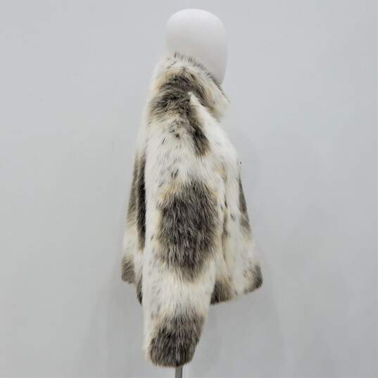 Vintage Bill Blass Sport Womens Faux Fur Animal Print Reversible Zip Coat Size L image number 3