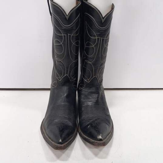 70's Tony Lama Women's Black Leather Western Boots Size image number 1