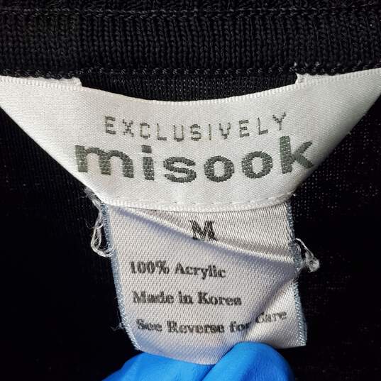 Misook Black Wrap Front Acrylic Sweater Size M image number 3