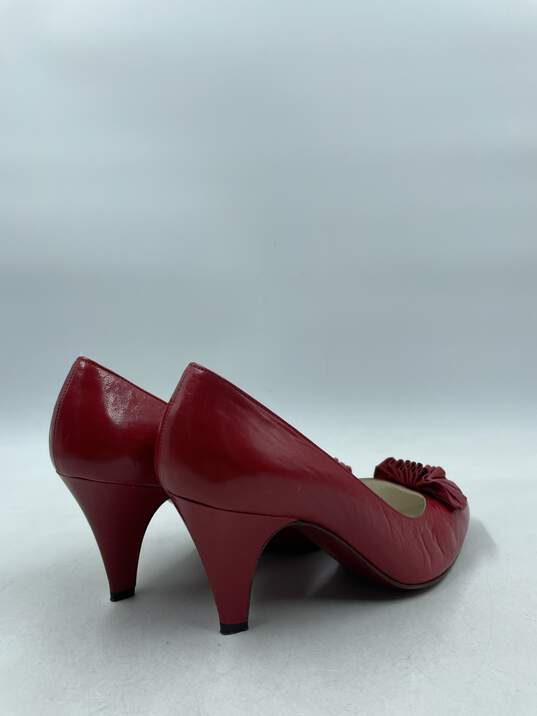Authentic Bruno Magli Red Ruched Pumps W 5.5A image number 4