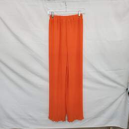 NA-KD Orange Lined Lettuce Trim Pull On Pant WM Size 32 alternative image