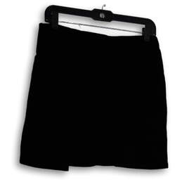 NWT Womens Black Flat Front Stretch Pull-On Mini Skirt Size Medium alternative image
