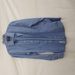 Nordstrom's Men's Long-sleeve Blue Plaid Shirt Size XL