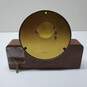 Brass Airguide Ships Bell Clock with Wooden Stand Untested image number 3