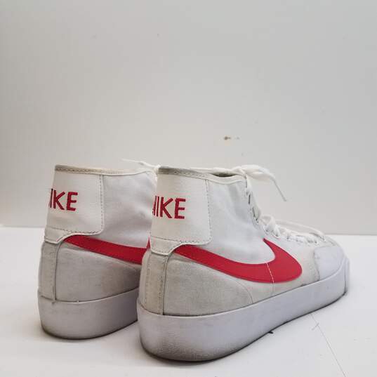 Nike Blazer Court Mid SB White, University Red Sneakers DC8901-101 Size 9.5 image number 4