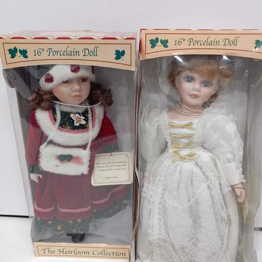 Bundle Of 5 The Heirloom Collection Porcelain Dolls IOBs image number 3