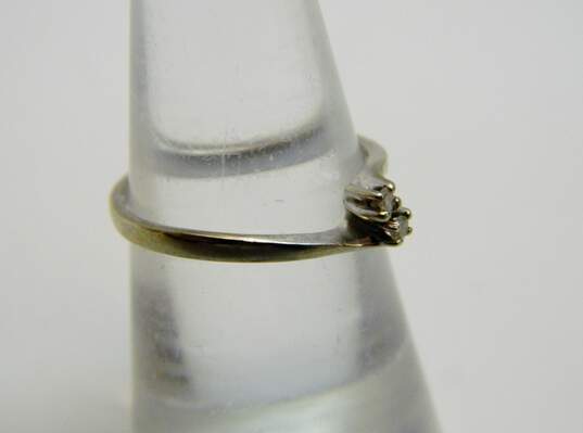 10K White Gold 0.05 CTTW Diamond Bypass Ring 1.4g image number 3