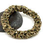 Designer Fossil Gold-Tone Brown Rhinestone Fashionable Chain Bracelet image number 1
