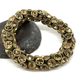 Designer Fossil Gold-Tone Brown Rhinestone Fashionable Chain Bracelet