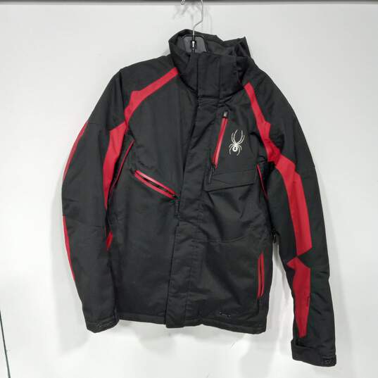 Men's Spyder Black/Red Insulated Ski Jacket Size S image number 1